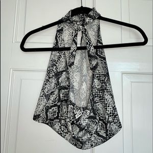 Snakeskin halter top